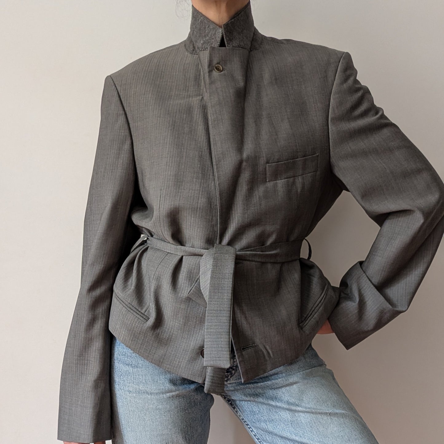 Cropped blazer #9